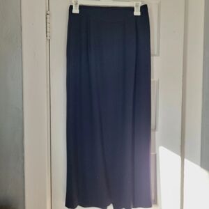 Liz Claiborne Collection Long Wool Pencil Skirt Size 12 Black Pockets Lined